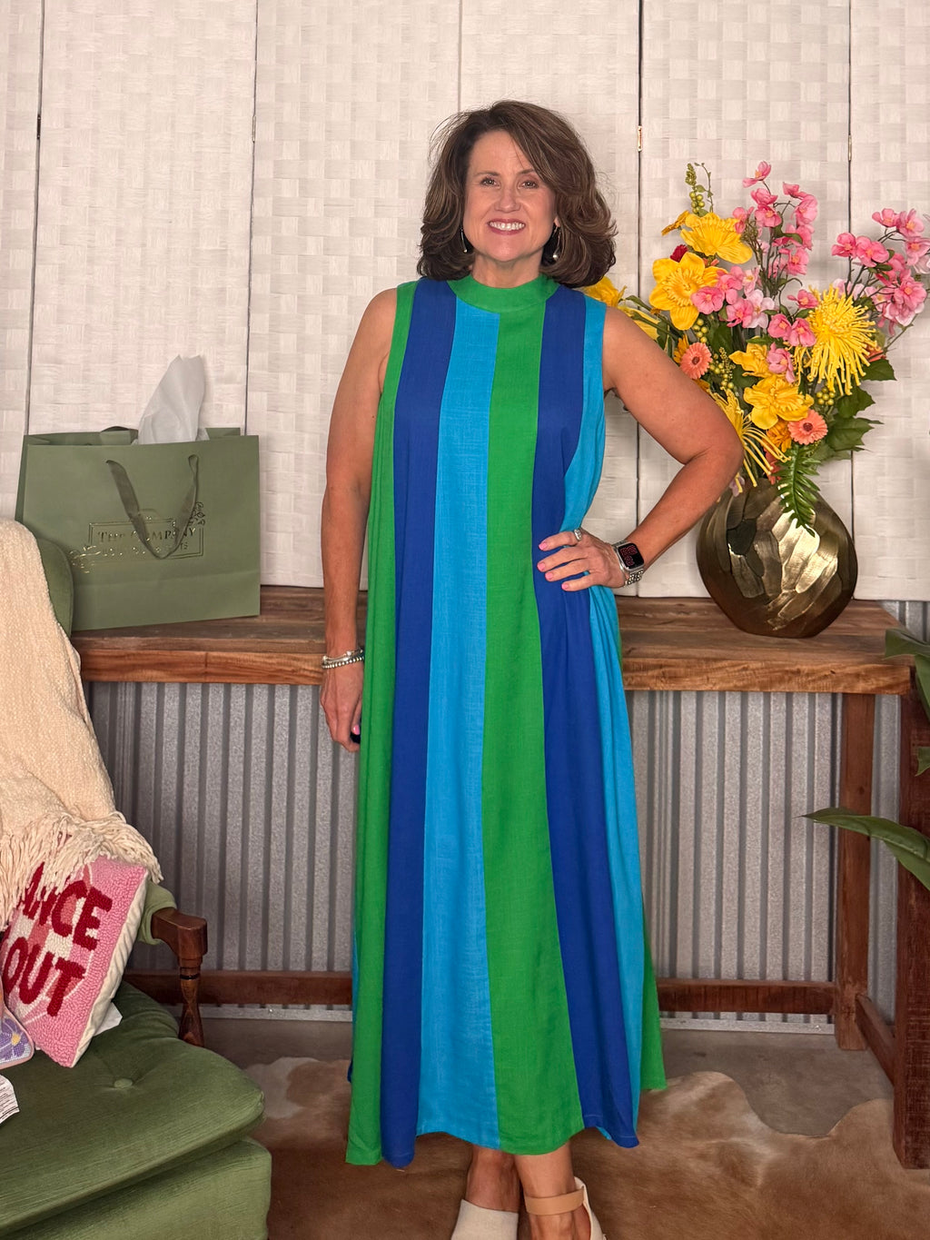 THML Color Block Midi Sleeveless Dress – The Company Boutique and Gifts