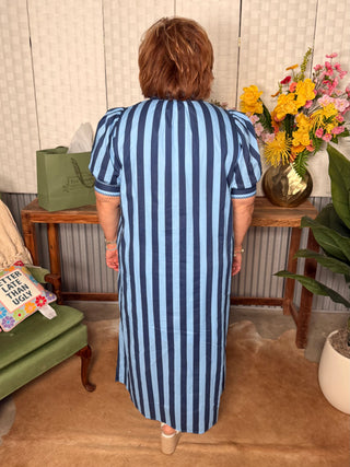 Harbor Breeze Stripe Midi Dress