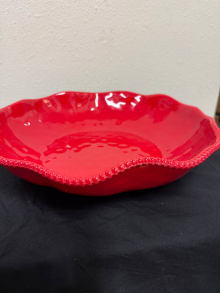 Perlette Red Melamine Large Serving Bowl