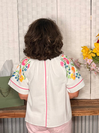Voy Garden Party Embroidered Blouse