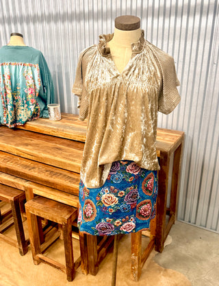 AnnieWear Floral Jacquard Mini Skirt