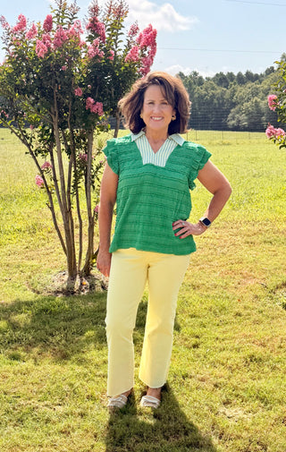 Emerald Coast Ruffle Top