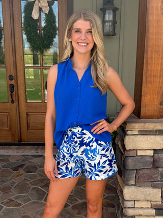 Cobalt Classic Sleeveless Blouse