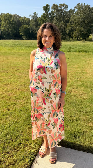 THML Satin Dress with Tie Back