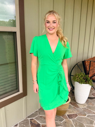 LILI Sidonio Green Rouched Dress