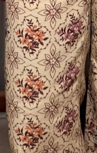 Entro Floral Ecru Wide Leg Pants