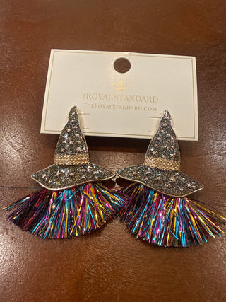 Witches Hat Fringe Earrings