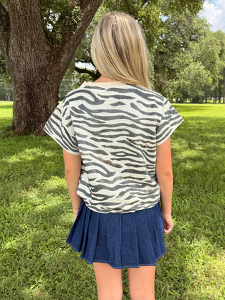 Queen of Sparkles Sequin Zebra Tee