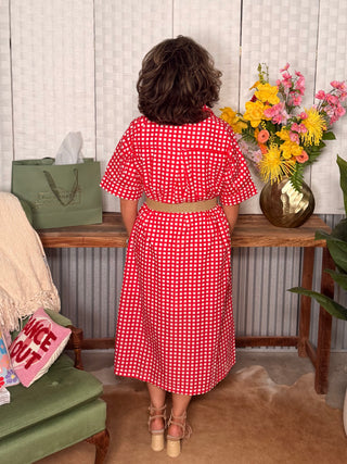 Entro Red Checker Dress