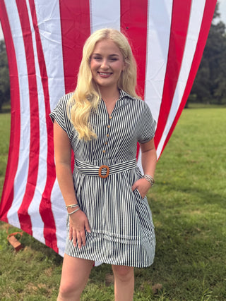 Harbour Striped Belted Dress