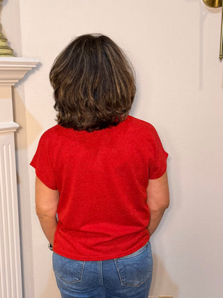 She & Sky Ruby Glow Knit Top