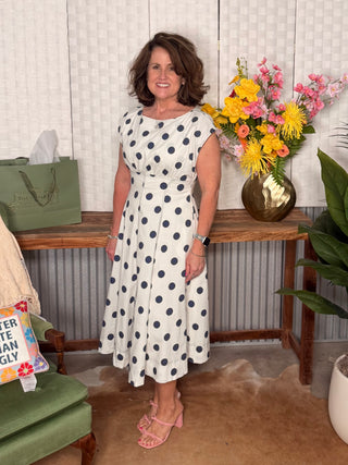 Peach Love Polka Dot Midi Dress