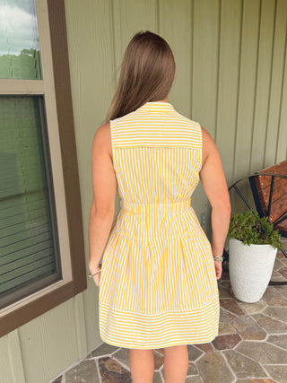 Entro Sunshine Stripe Shirt Dress