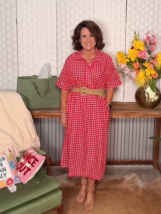 Entro Red Checker Dress
