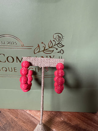 WW Coral Pink Ball Hoop Earrings
