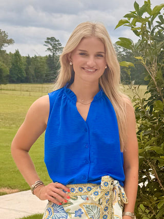 Cobalt Classic Sleeveless Blouse