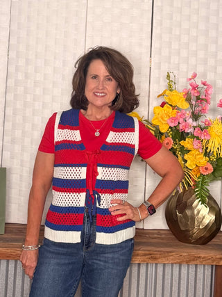All American Crochet Knit Vest