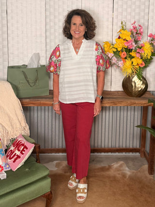 Voy Floral Sleeve Top
