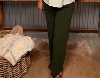Kut from the Kloth Meg HR Wide Leg Jeans  - Tuscan Olive