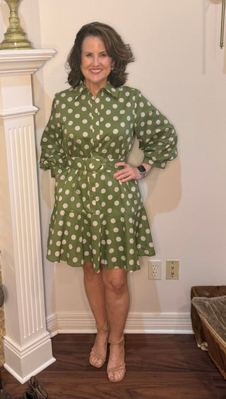 Entro Dot About You Belted Dress