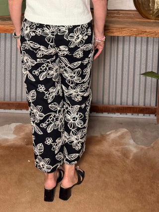 Midnight Garden Cropped Pants