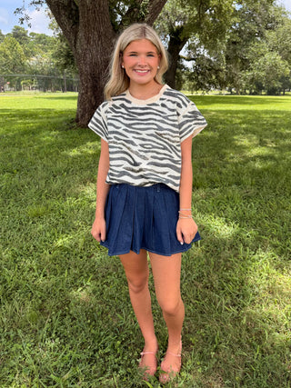 Queen of Sparkles Sequin Zebra Tee