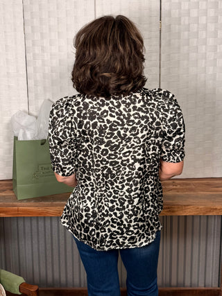Entro Black Cheetah Short Sleeve top