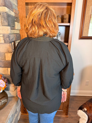 Umgee Black Easy Breezy Top