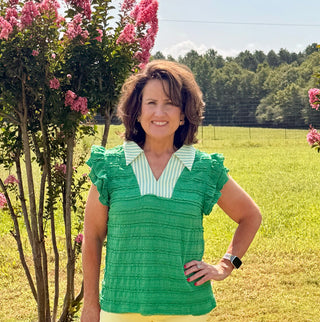 Emerald Coast Ruffle Top