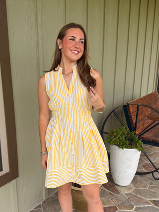 Entro Sunshine Stripe Shirt Dress