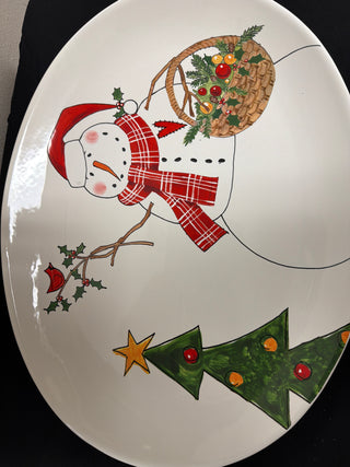 Snowman Delight Oval Platter