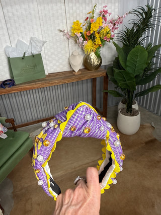 LSU Cross Stitch Headband