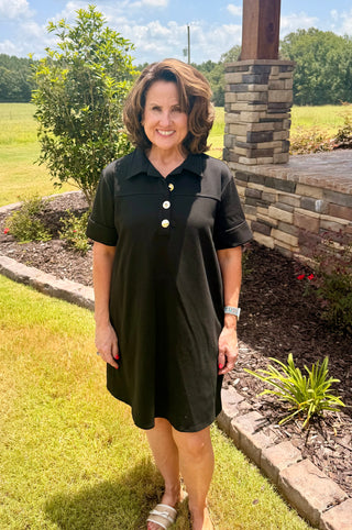 Midnight Luxe Polo Dress
