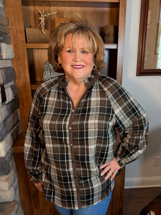 Umgee Flannel Plaid Top