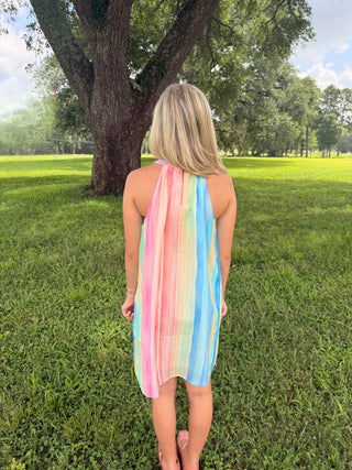 THML Rainbow Pastel Beach Dress