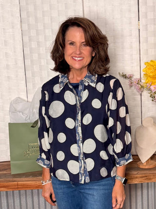 Midnight Dot charm Blouse