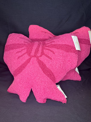 Latch Hook Pink Bow Pillows