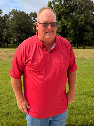 BCR Heathered Red Polo