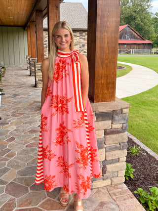 Coral Coast Mixed Print Maxi Dress