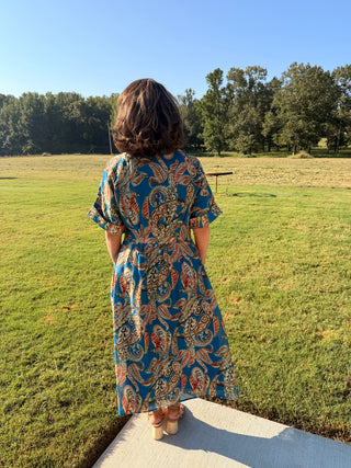 THML collared Paisley Shirt Dress