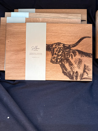 Oak Serving Board Texas Longhorn