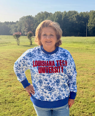 La Tech BC Floral Toile Sweatshirt