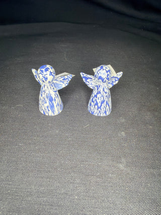 Blue and White Resin Angels