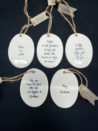 Oval Porcelain Ornaments