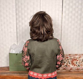 THML Olive and Rose Sweater