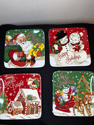 Retro Santa Christmas Canape Plate