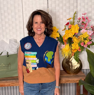 Queen of Sparkles Books & Globe Knit Tank