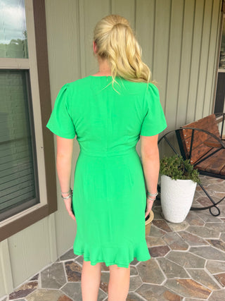 LILI Sidonio Green Rouched Dress