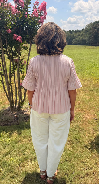Blush Hour Pleated Top