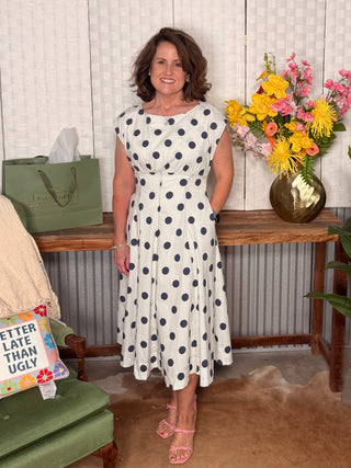Peach Love Polka Dot Midi Dress